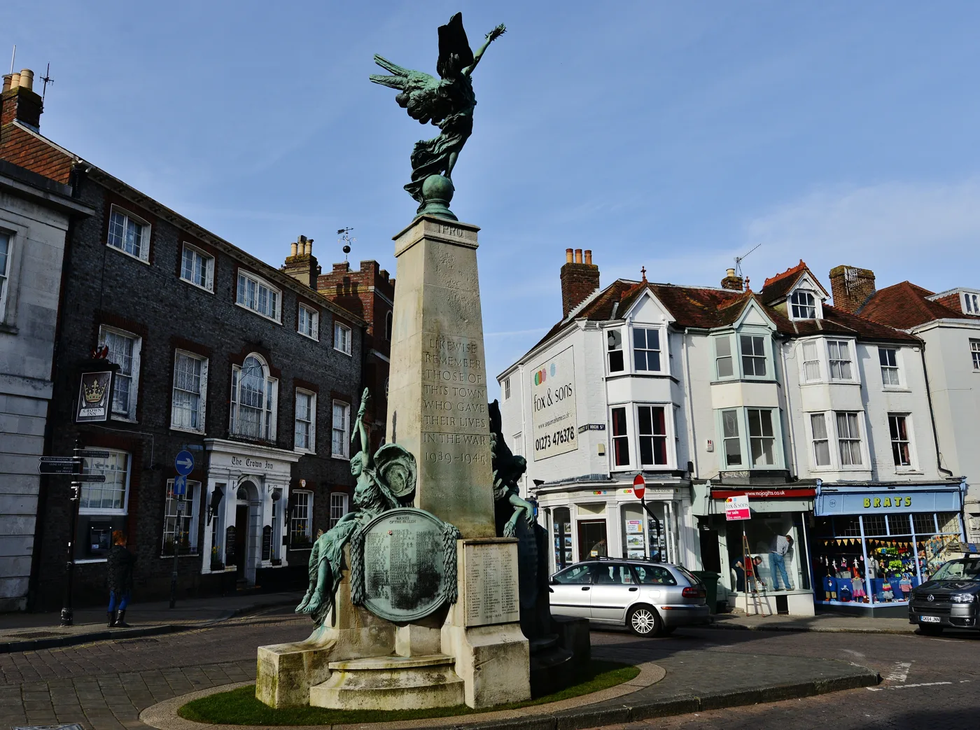 The war memorial on Lewes High Street. The Lewes trail holds 94 of Artwave's 176 venues this year.