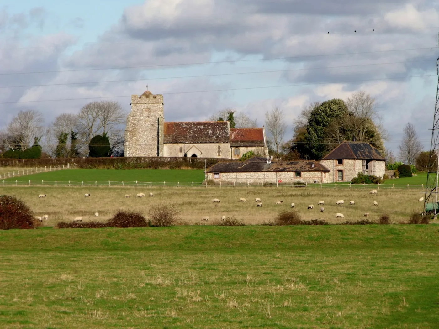 Hamsey church seen across the Ouse valley from South Malling, on the Lewes side of the river. The proposed bridge would cross the Ouse between the two.